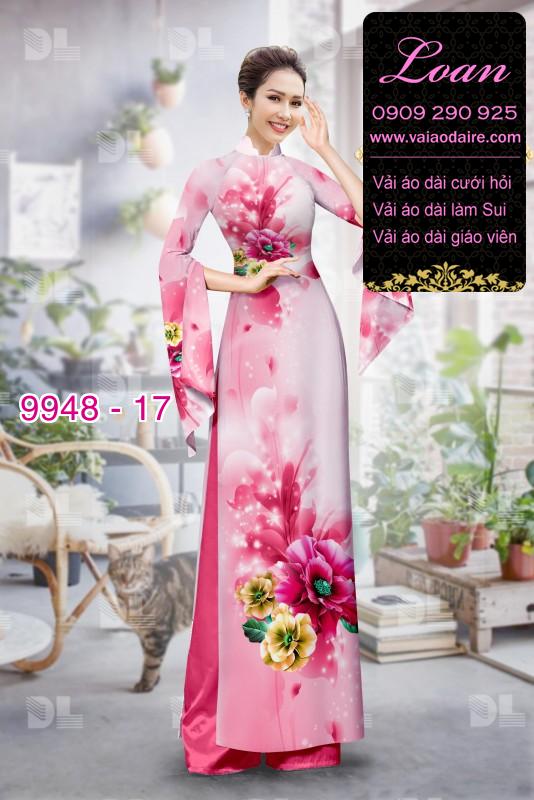 Vải áo dài hoa 3D