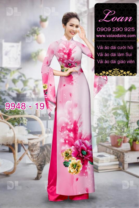 Vải áo dài hoa 3D
