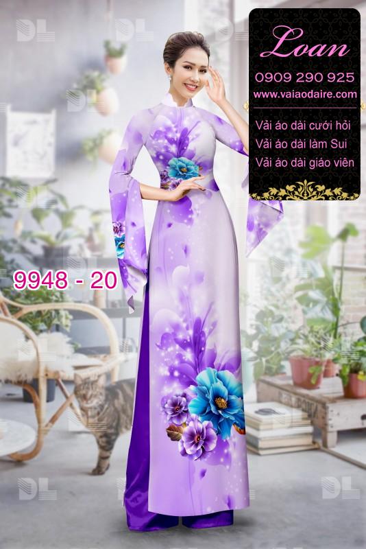 Vải áo dài hoa 3D