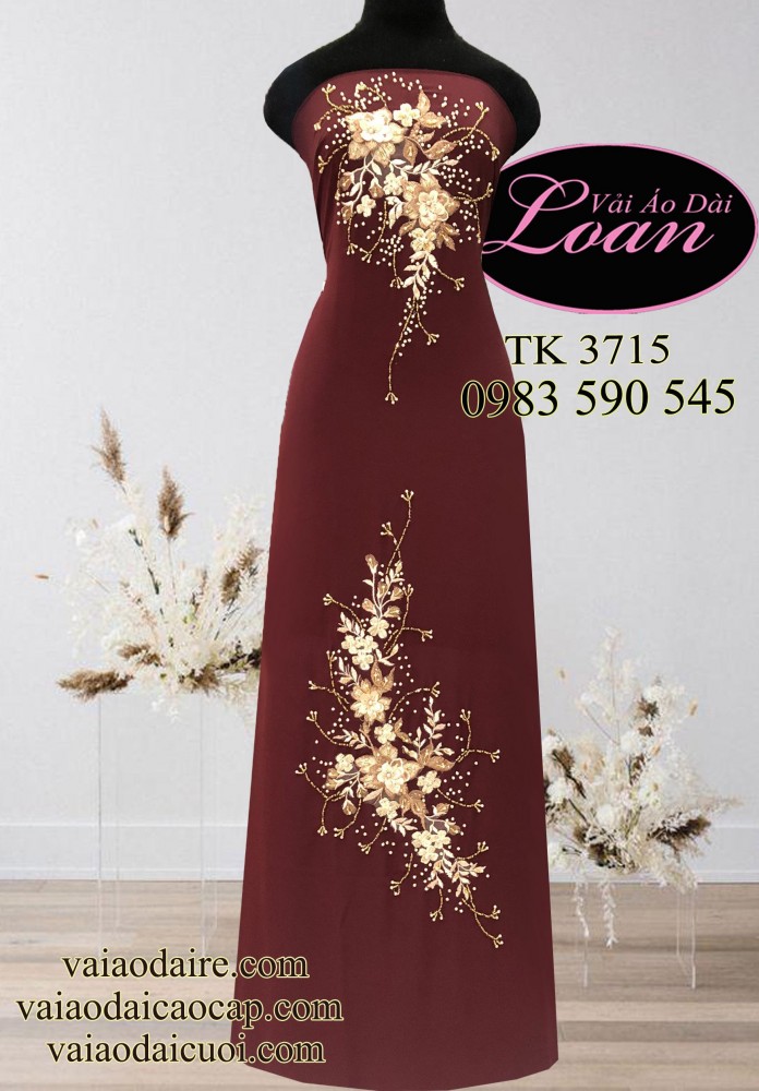 Vải áo dài kết hoa