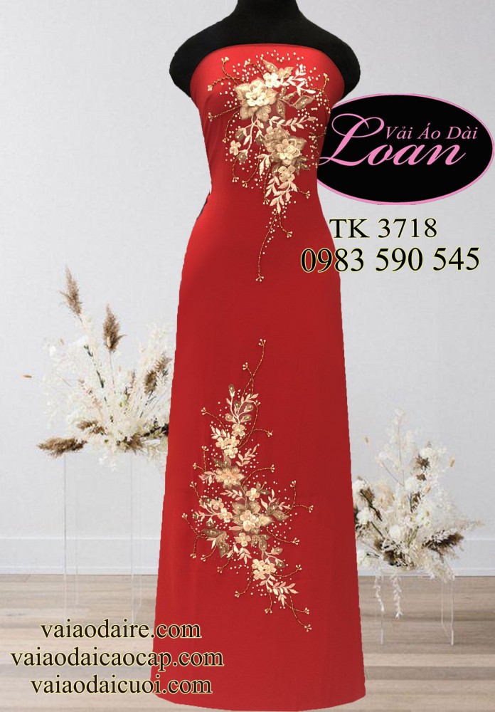 Vải áo dài kết hoa