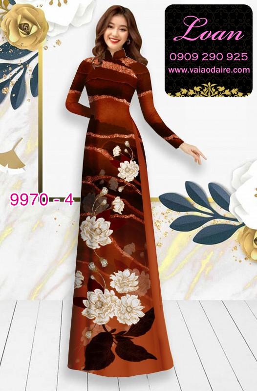 Vải áo dài hoa 3D