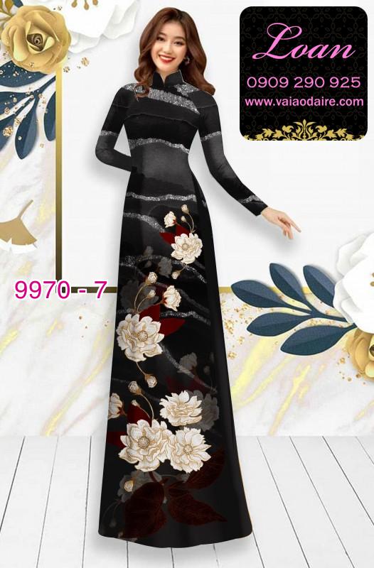 Vải áo dài hoa 3D