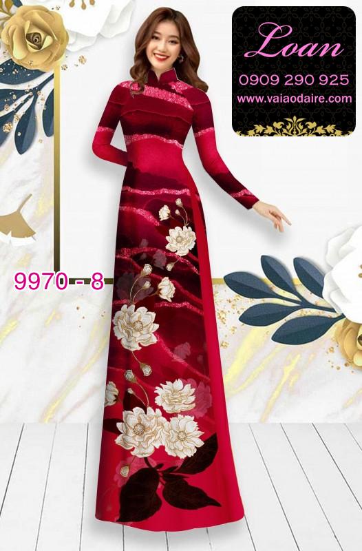 Vải áo dài hoa 3D