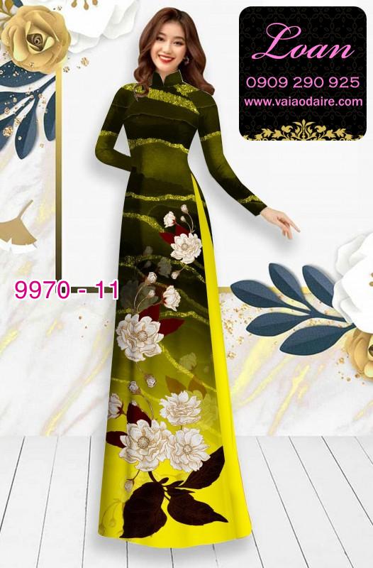 Vải áo dài hoa 3D