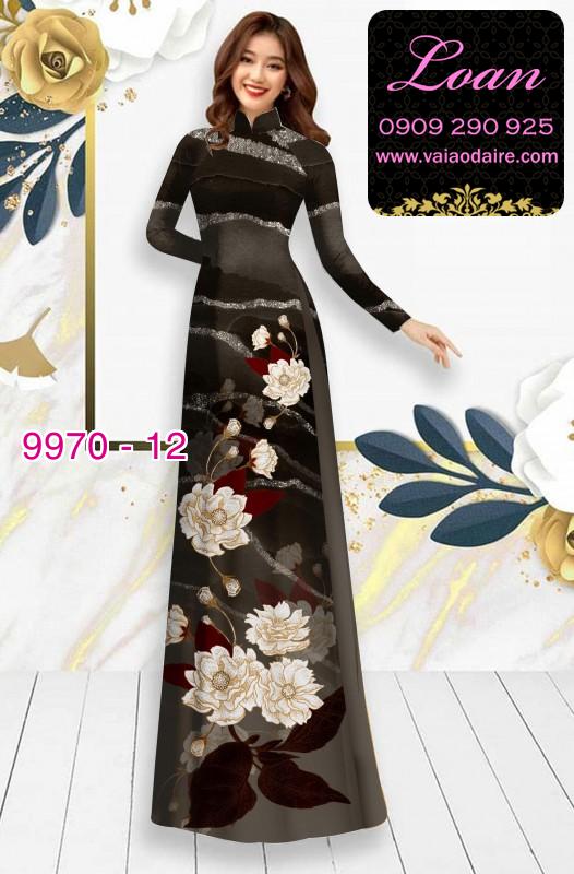 Vải áo dài hoa 3D