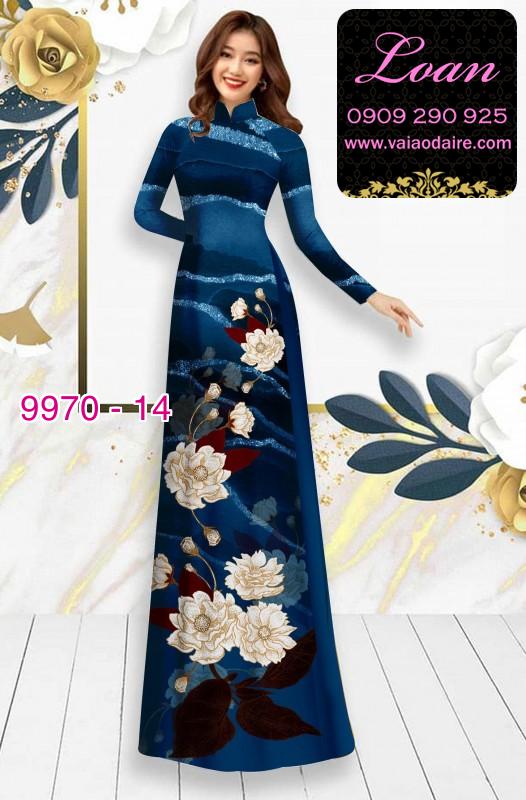 Vải áo dài hoa 3D