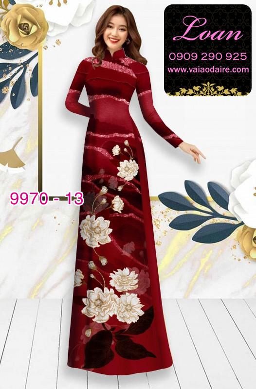 Vải áo dài hoa 3D