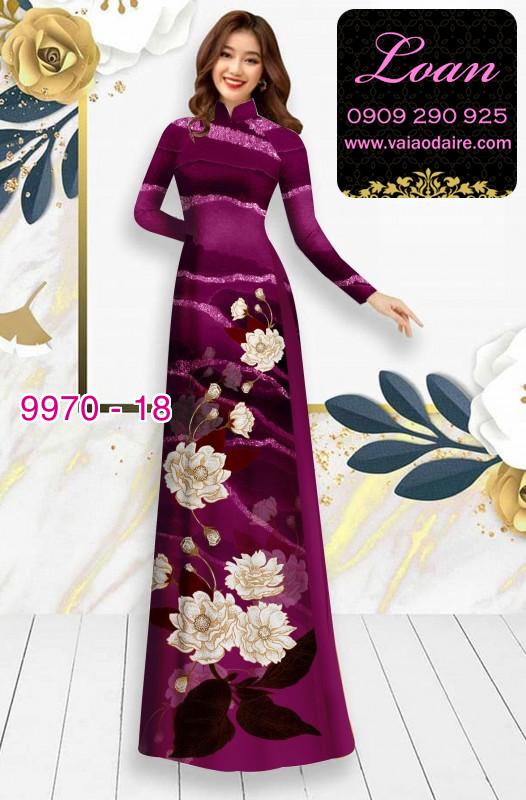 Vải áo dài hoa 3D
