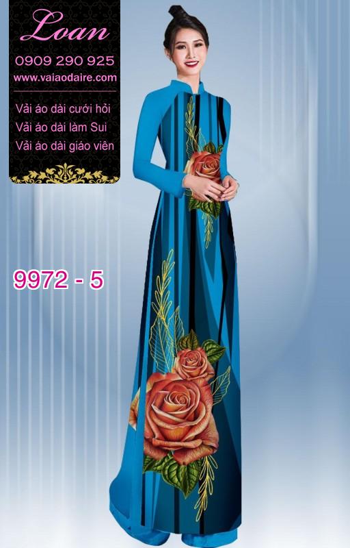 Vải áo dài hoa 3D