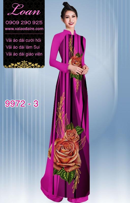 Vải áo dài hoa 3D