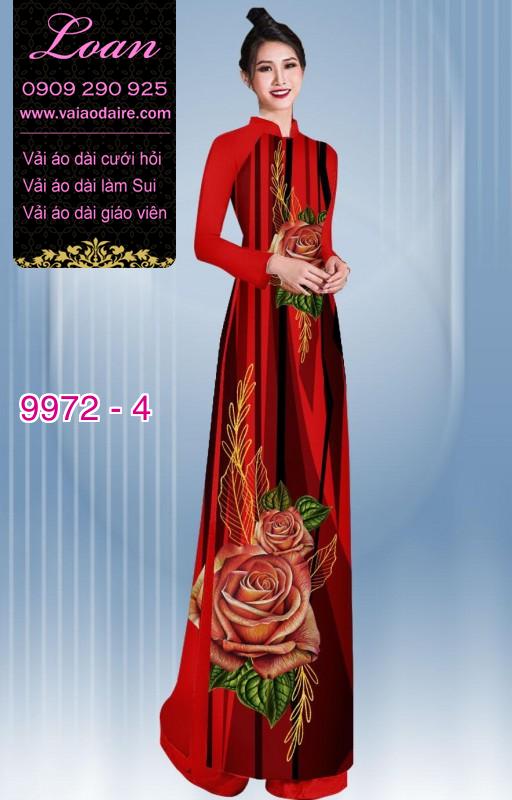 Vải áo dài hoa 3D