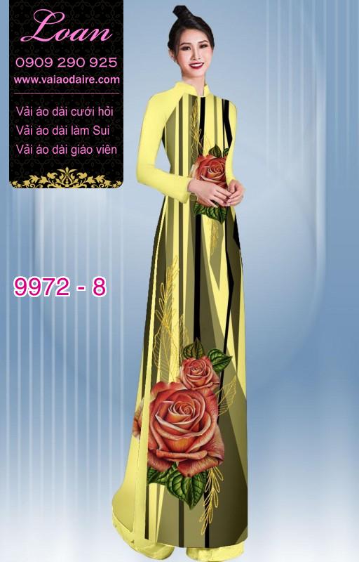 Vải áo dài hoa 3D