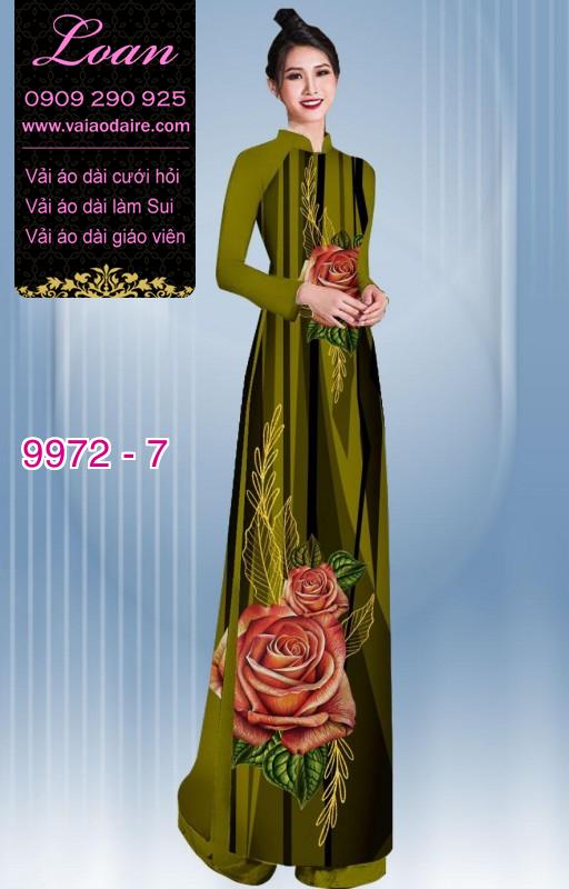 Vải áo dài hoa 3D