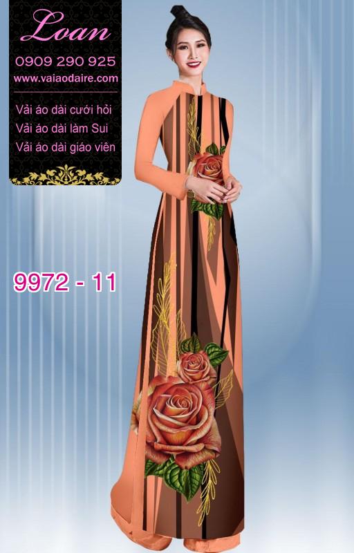 Vải áo dài hoa 3D