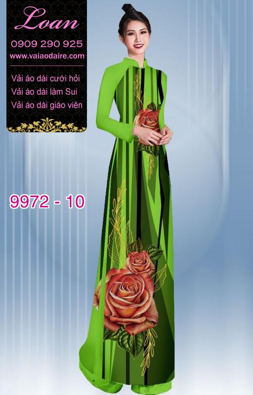 Vải áo dài hoa 3D