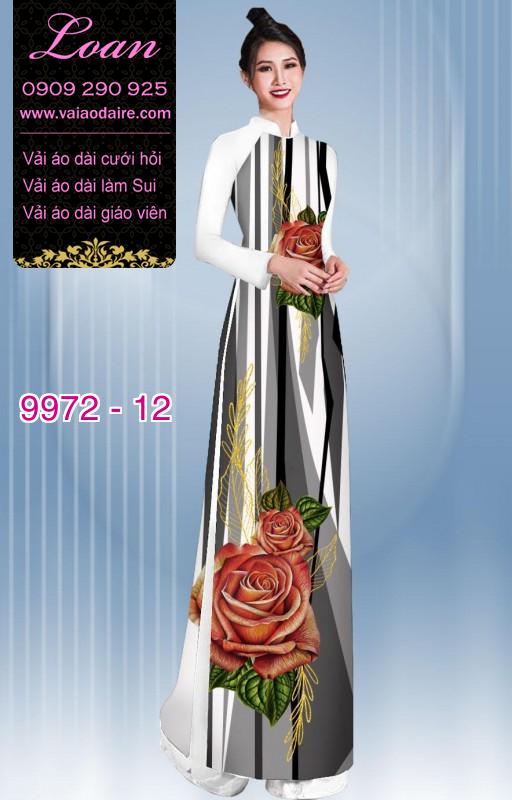 Vải áo dài hoa 3D