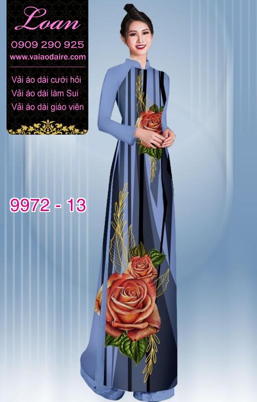 Vải áo dài hoa 3D