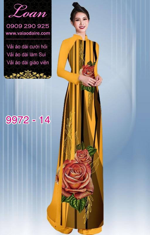 Vải áo dài hoa 3D