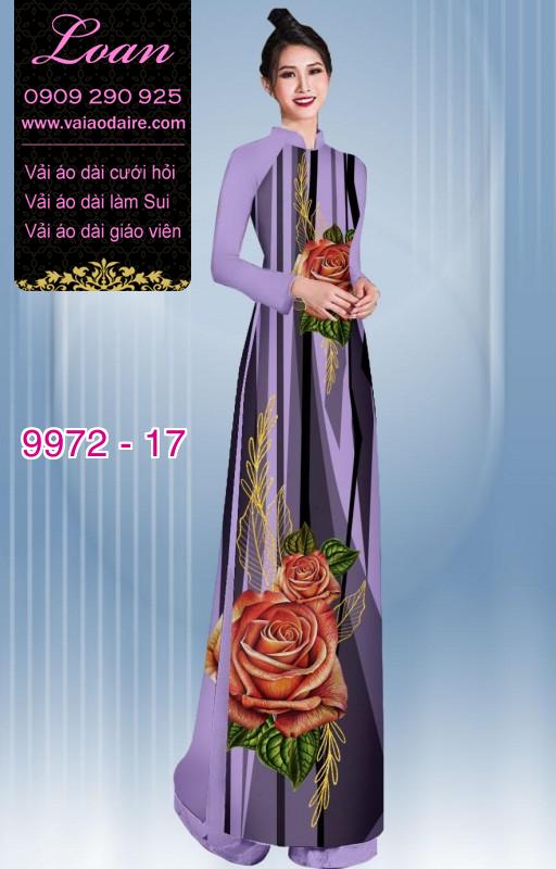 Vải áo dài hoa 3D