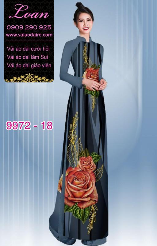 Vải áo dài hoa 3D