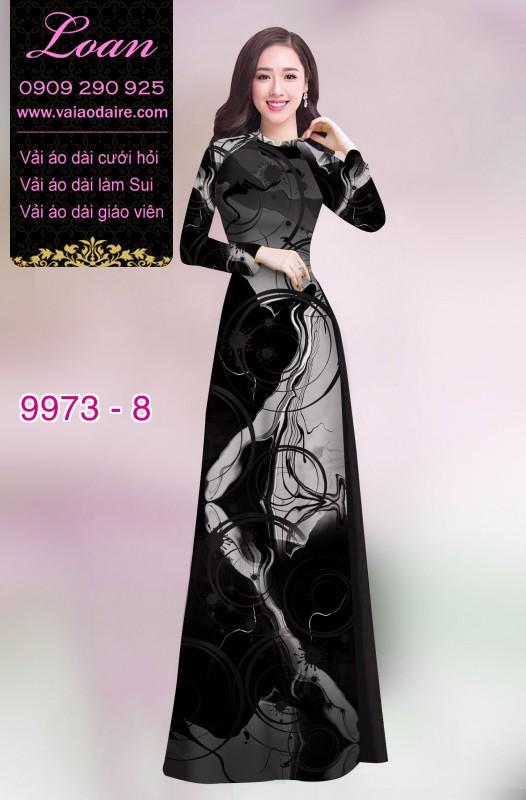 Vải áo dài hoa 3D