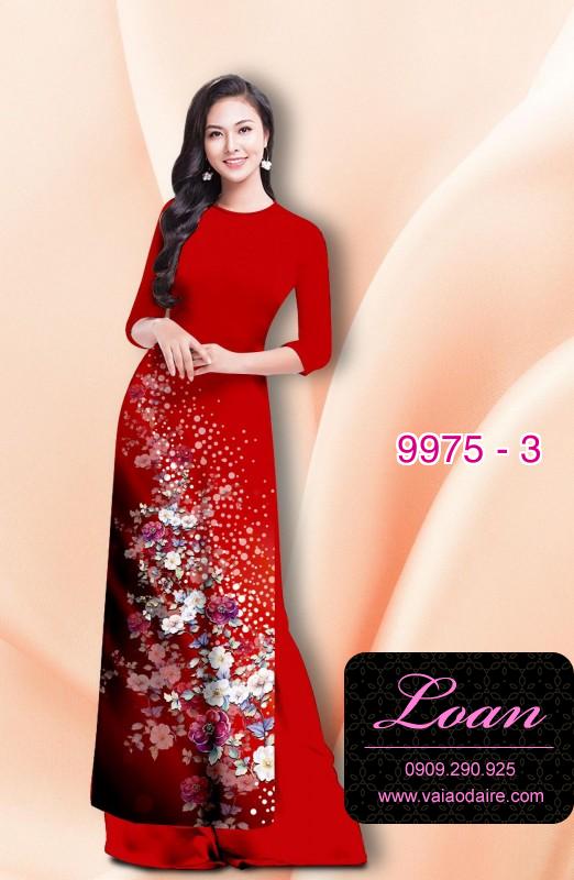Vải áo dài hoa 3D