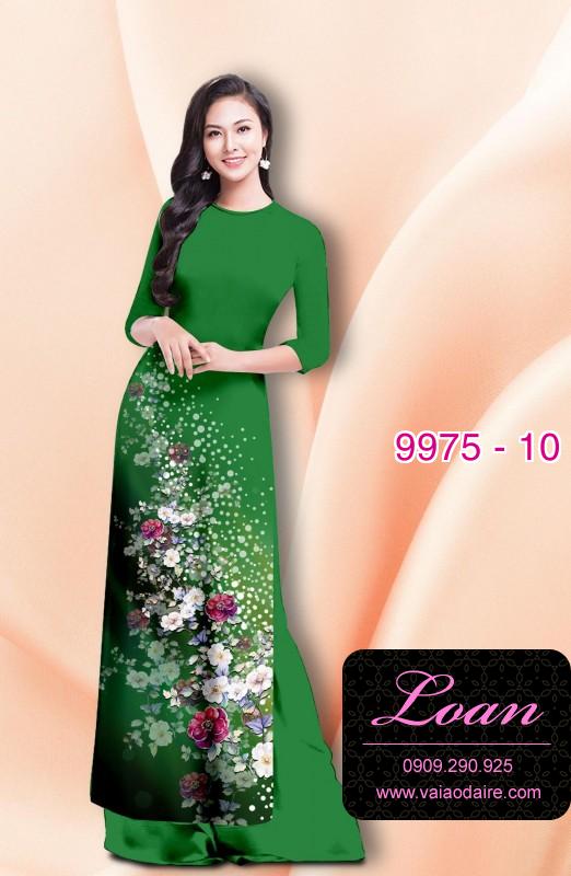 Vải áo dài hoa 3D