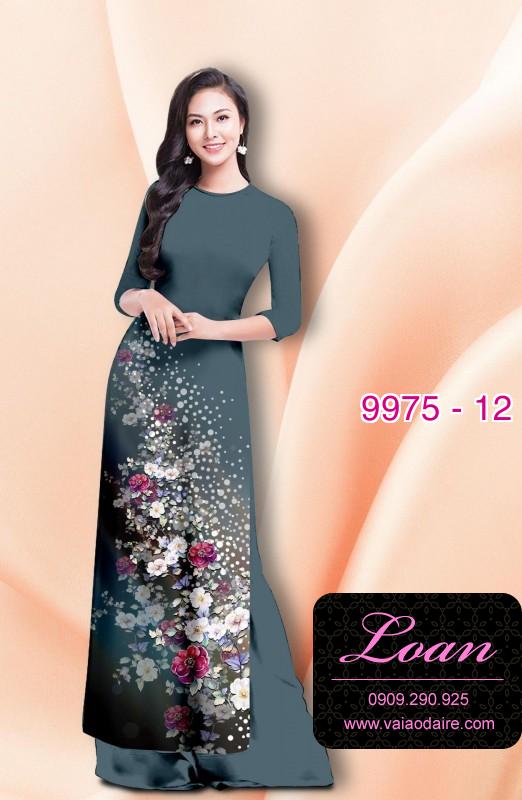 Vải áo dài hoa 3D
