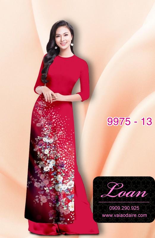 Vải áo dài hoa 3D