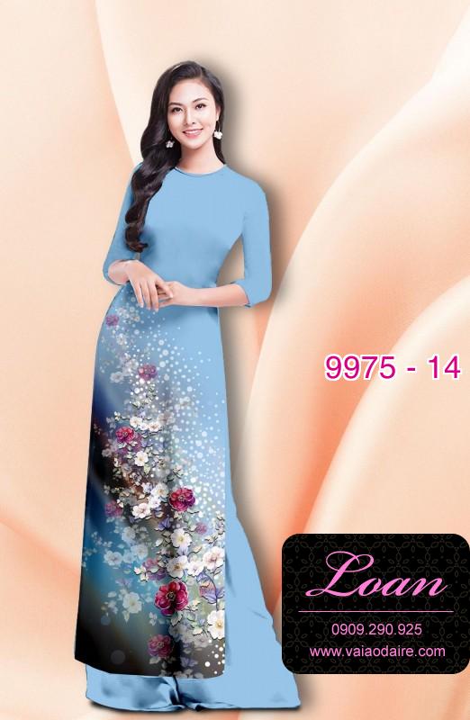 Vải áo dài hoa 3D