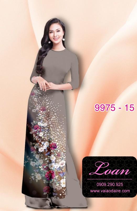 Vải áo dài hoa 3D
