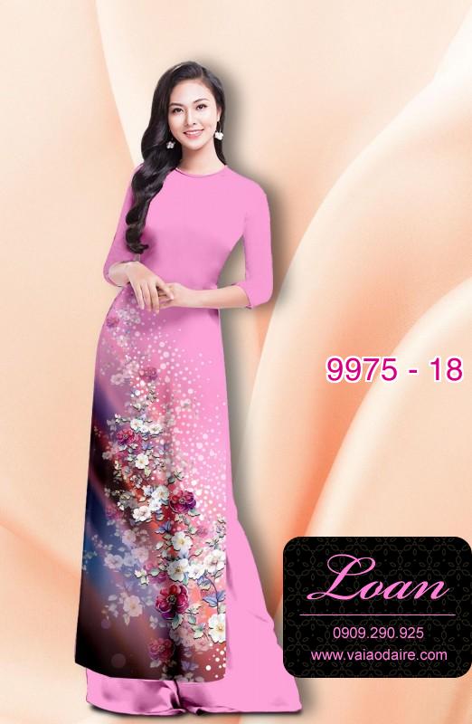 Vải áo dài hoa 3D