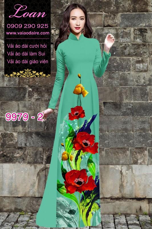 Vải áo dài hoa 3D