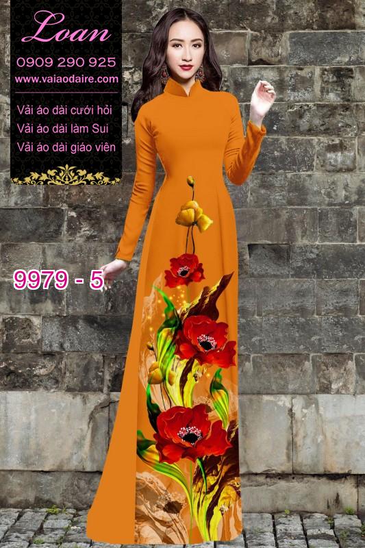 Vải áo dài hoa 3D
