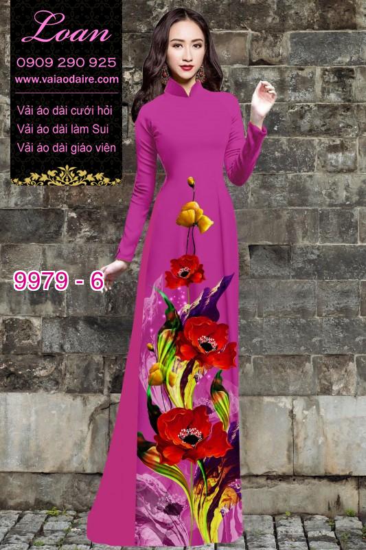 Vải áo dài hoa 3D