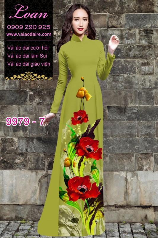 Vải áo dài hoa 3D