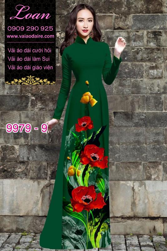 Vải áo dài hoa 3D
