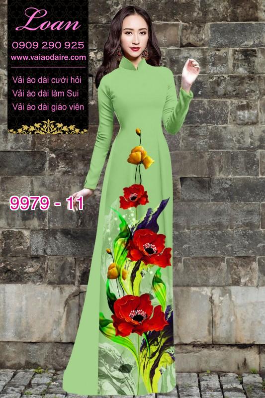 Vải áo dài hoa 3D