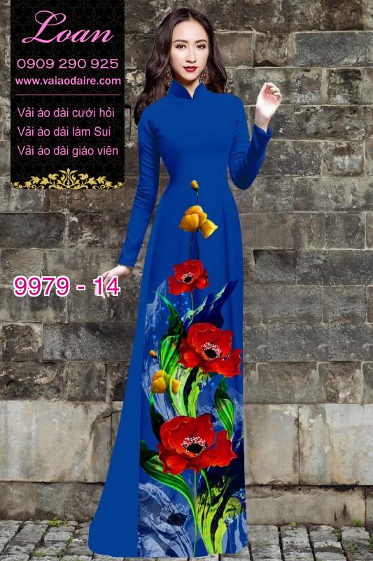Vải áo dài hoa 3D