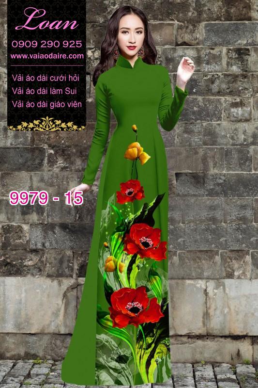 Vải áo dài hoa 3D