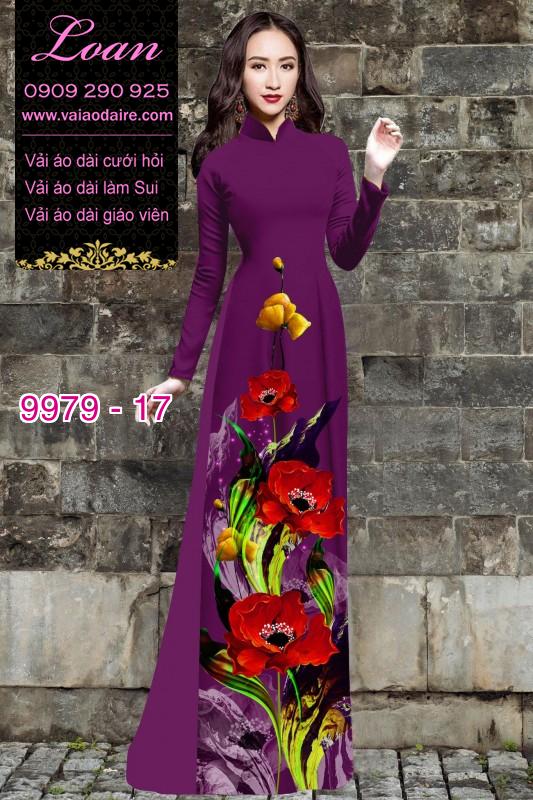 Vải áo dài hoa 3D