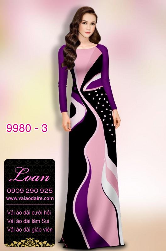 Vải áo dài hoa 3D