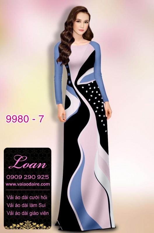 Vải áo dài hoa 3D