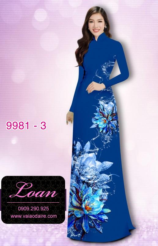 Vải áo dài hoa 3D