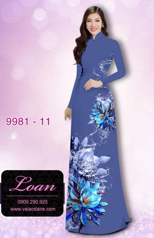 Vải áo dài hoa 3D