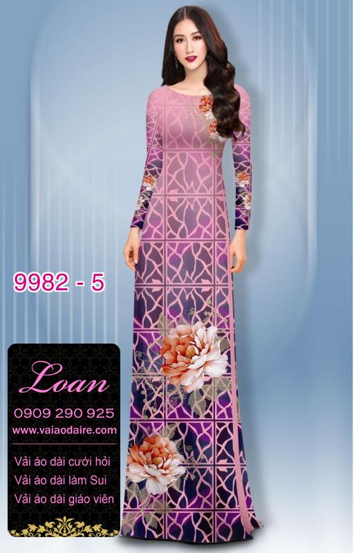 Vải áo dài hoa 3D