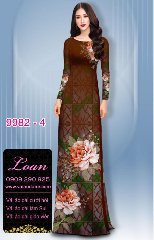 Vải áo dài hoa 3D