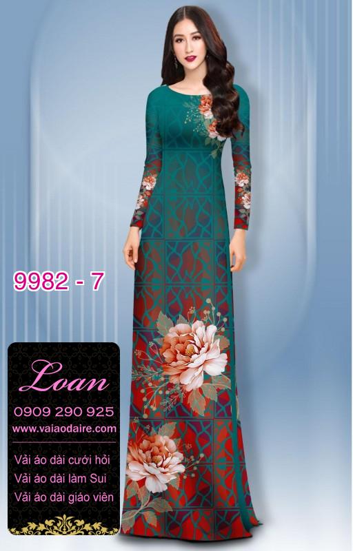 Vải áo dài hoa 3D