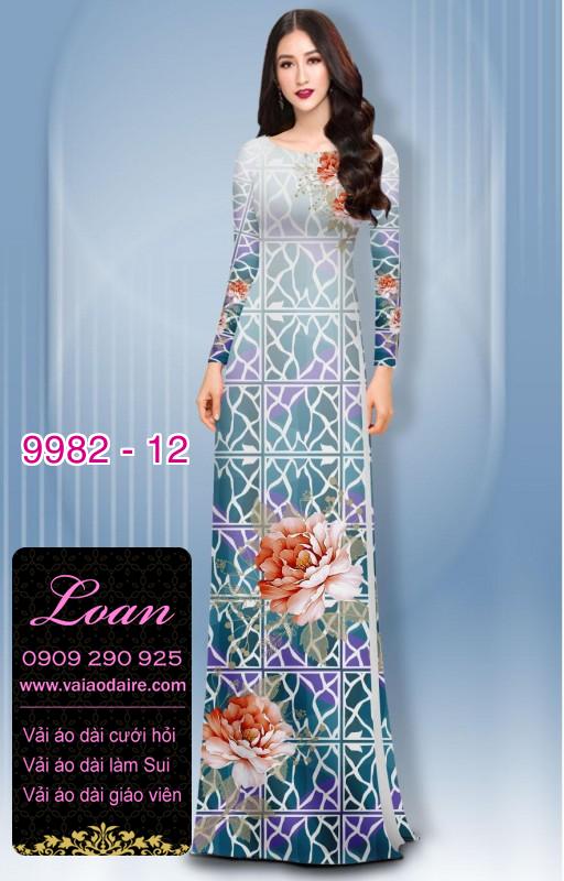Vải áo dài hoa 3D
